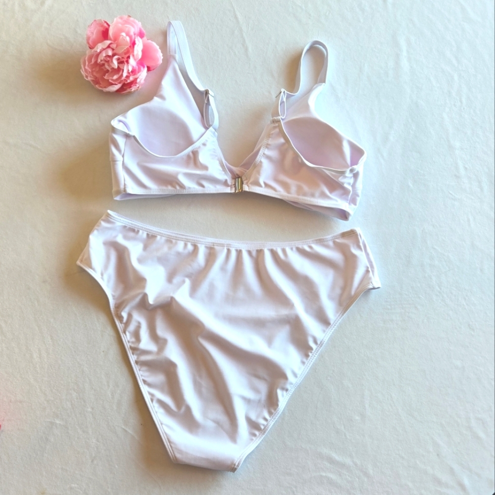 2PC Twist Front White Bikini 2XL - Picture 2 of 9
